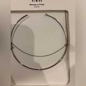 ZARA Silver Rigid Chocker and Necklace NEW
